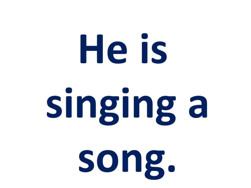 He is singing a song.